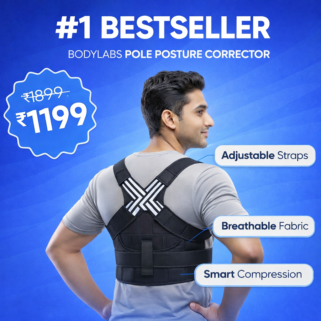 BodyLabs Adjustable Back Posture Corrector Relieve Pain Belt Unisex