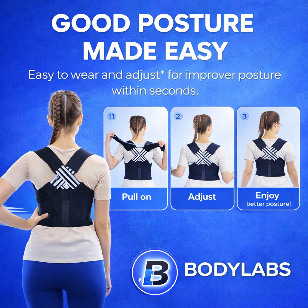 BodyLabs Adjustable Back Posture Corrector Relieve Pain Belt Unisex