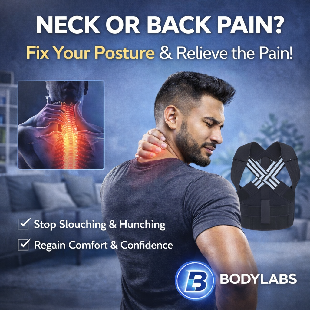 BodyLabs Adjustable Back Posture Corrector Relieve Pain Belt Unisex